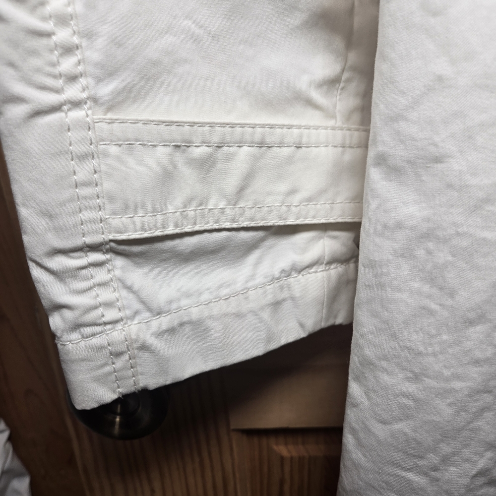Vintage Banana Republic Trench Coat Button Womens XL White Spring Office Career - Picture 9 of 12